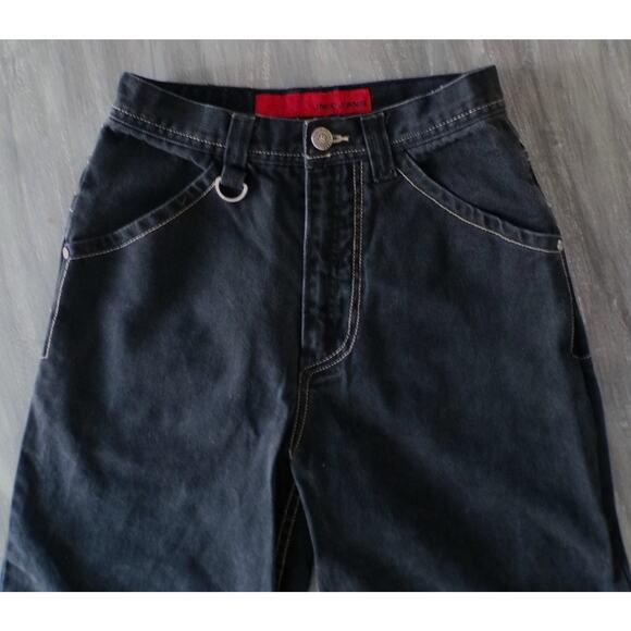 Vtg 90's JNCO Jeans Black 14 Wide Embroidered Phoenix Crown Y2K Skater 28 x 27 - Picture 8 of 12